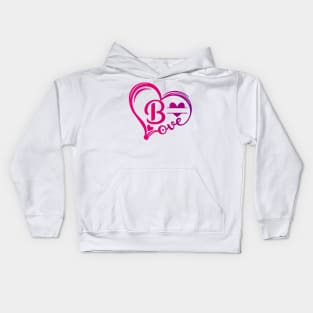 letter b monogram in the shape of love Kids Hoodie